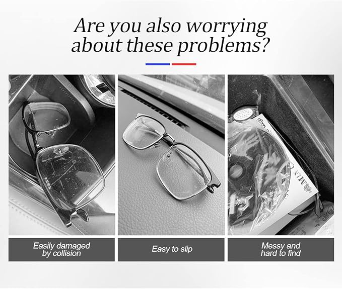 Moly Magnolia Bling Car Glasses Holder, 2PCS Handcrafted Crystal Rhinestones Fashion Car Sunglasses Mount with Card Clip for All Sun Visors, Auto Interior Accessories for Women Girl (Black)
