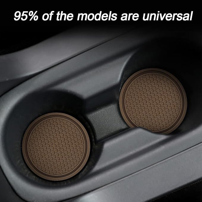 4 Pack Car Cup Holder Coaster, 2.75 Inch Diameter Non-Slip Universal Insert Coaster, Durable, Suitable for Most Car Interior, Car Accessory for Women and Men (Coffee)