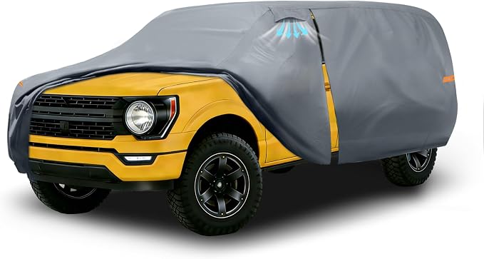 Truck Cover with Camper Shell Topper, Universal Fit Ford F-Series,Chevy Silverado,Dodge Ram, GMC Sierra and Toyota Tundra etc,Truck Cover Waterproof All Weather with Zipper(Length:Up to 228 inch)