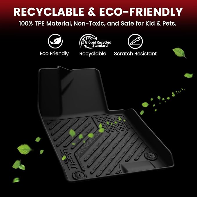LASFIT Floor Mats & Cargo Mat for Hyundai Sonata Hybrid 2020-2026 (Only Fit Hybrid, Not Fit Gas), All Weather TPE Custom Fit Floor Liners with Full Set Car Mats & Trunk Mats Accessories, Black