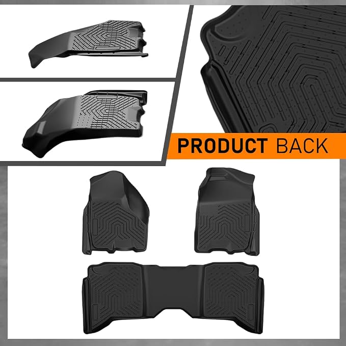 G-PLUS TPE Floor Mats Fit 2009-2018 Dodge Ram Crew Cab,1st & 2nd Row | Not Fit Tradesman Quad Cab,All Weather Protection,Non-Slip,TPE Full Coverage,Custom Fit Floor Liner Accessories