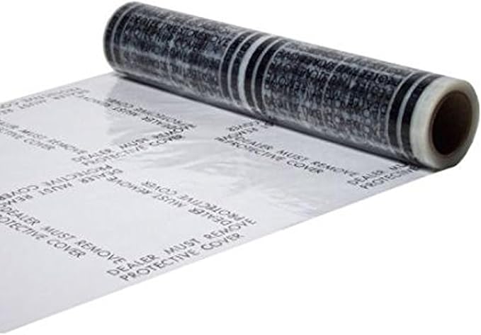 Hi-Tech Auto Adhesive Plastic Floor Mat, 4 mil | Perforated Every 24" | 171 Mats Per Roll | (24" Wide, 300' Long)