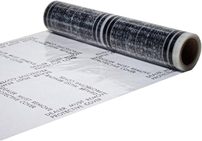 Hi-Tech Auto Adhesive Plastic Floor Mat, 4 mil | Perforated Every 24" | 285 Mats Per Roll | (24" Wide, 500' Long)