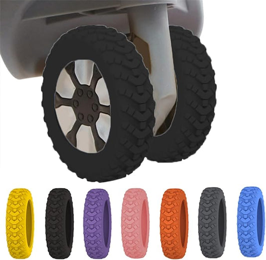 2024 New [Upgrade] Luggage Wheel Covers, 8Pcs Luggage Wheel Protector Covers, Luggage Compartment Wheel Protection Covers, Shock-Proof Anti-Slip Luggage Wheels Silent Protection Cover (8Pcs Black)