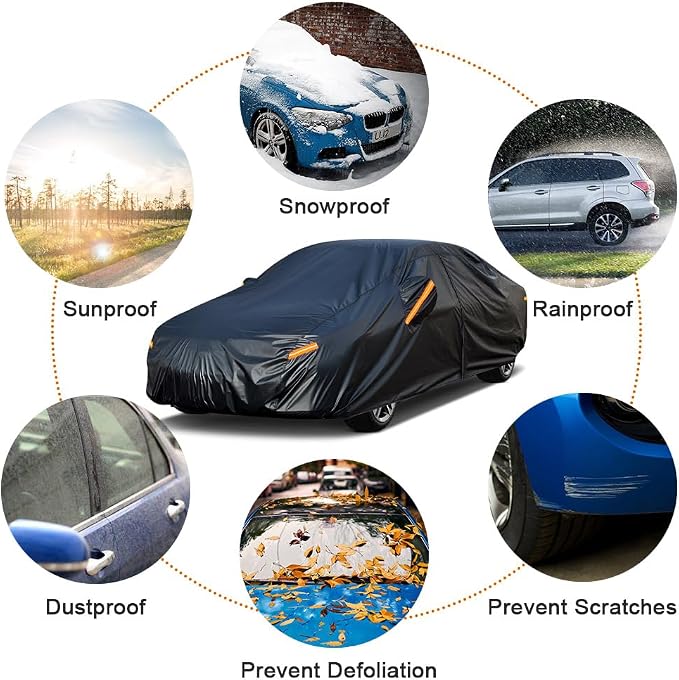 Kayme 7 Layers Car Cover Custom Fit for Mercedes Benz CLK 200 280 320 350 430 500 (1997-2009) Waterproof All Weather for Automobiles, Outdoor Full Cover Rain Sun UV Protection.