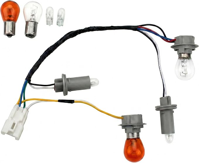 92450-3Q000 Tail Lamp Holder and Wiring with 8 Halogen Bulbs, 1 Pack | Compatible with Hyundai Sonata 2011 2012 2013 2014, Exterior, Rear