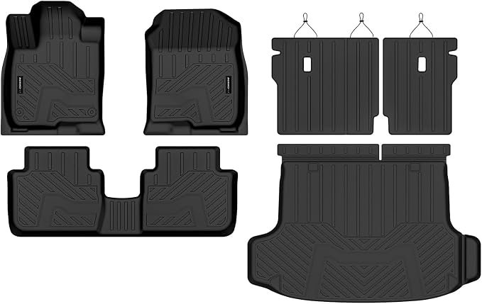 Auxko All Weather Floor Mats Cargo Mat with Backrest Mat for 2026 2025 Acura ADX TPE Liners Accessories Guard Odorless Anti-Slip Floor Liners & Trunk Liner with Back Seat Protectors for 2025 Acura ADX