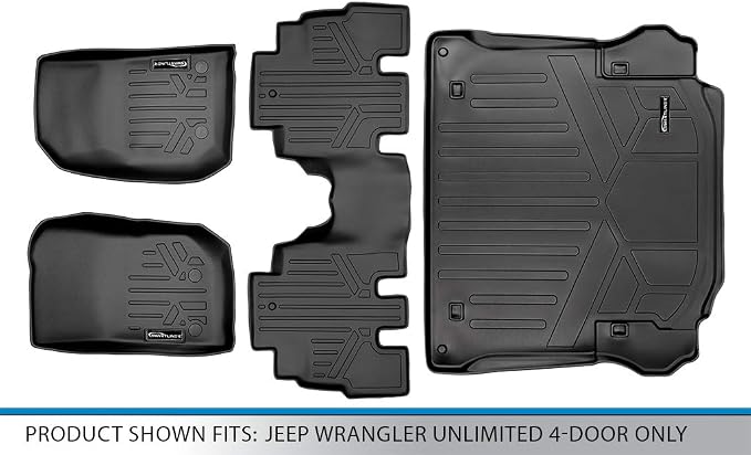 MAXLINER Floor Mats and Cargo Liner Black for 2014 Jeep Wrangler Unlimited