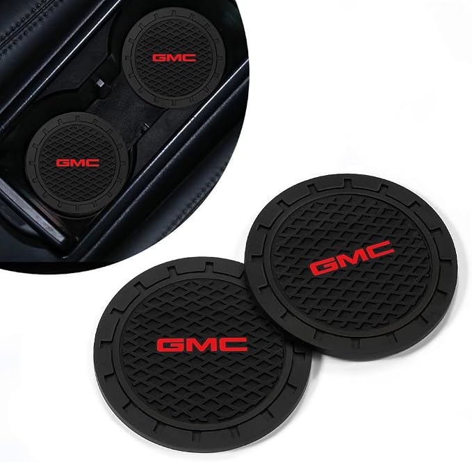 Car Cup Holder Coasters Compatible with GMC Sierra Denali Canyon Terrain Yukon Jimmy Acadia Series,Black