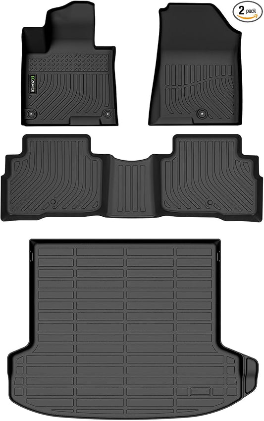 All Weather Floor Mats & Cargo Liner for 2026 Kia Sportage Hybrid (Not PHEV) Full Set Floor Liners Accessories, Black