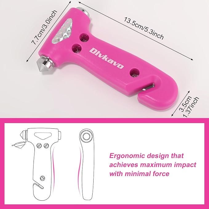 Window Breaker, 3-in-1 Emergency Escape Tool with Car Safety Hammer and Seat Belt Cutter, Safety Emergency Car Escape Tool Gift for Women