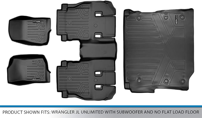 MAXLINER Custom Floor Mats 2 Rows & Cargo Liner Set Compatible with 2018-2018 Jeep Wrangler