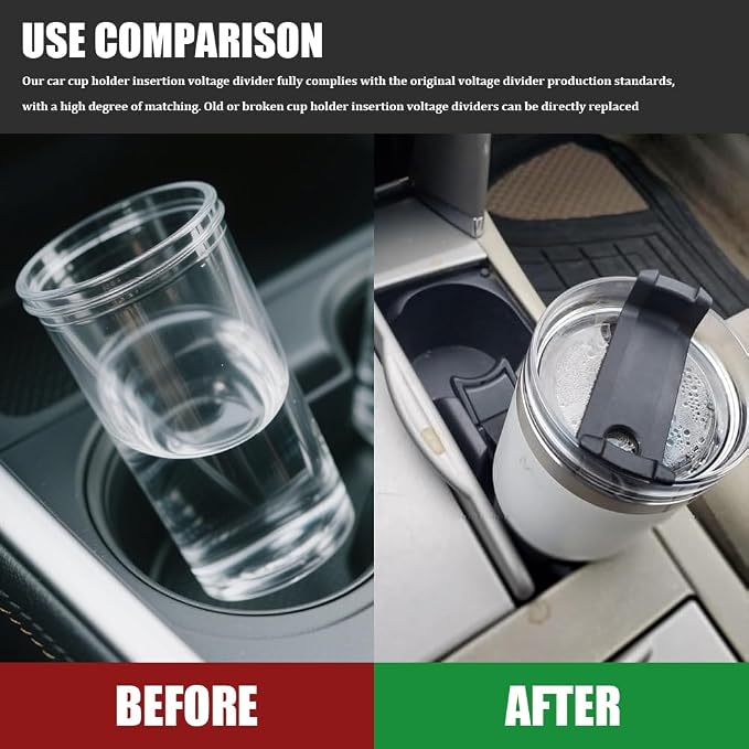 Cup Holder Insert Divider, Standard Car Interior Accessories Car Center Console Cup Holder Insert Divider Compatible with Toyota 2007-2011 Camry, Replaces OEM# 55618-06020