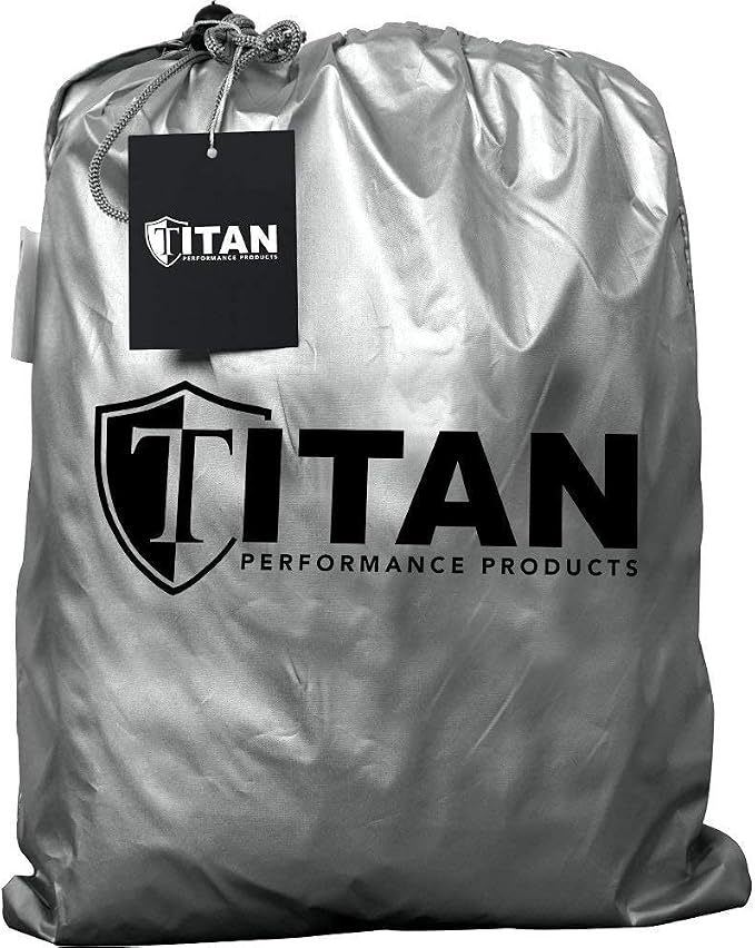 Titan Lightweight Poly 210T Car Cover for Compact Sedans 176-185". Waterproof, UV Protection, Scratch Resistant, Driver-Side Zippered Opening. Fits Corolla, Sentra, Cruz and More.