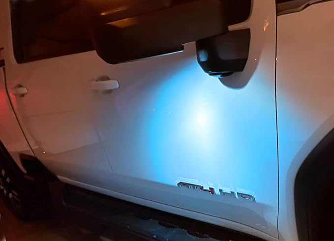 iJDMTOY Ice Blue 18-SMD Full LED Under Side Mirror Puddle Lights Compatible With 2007-2014 Chevrolet Avalanche Silverado Suburban/Tahoe, GMC Sierra Yukon, Cadillac Escalade, etc