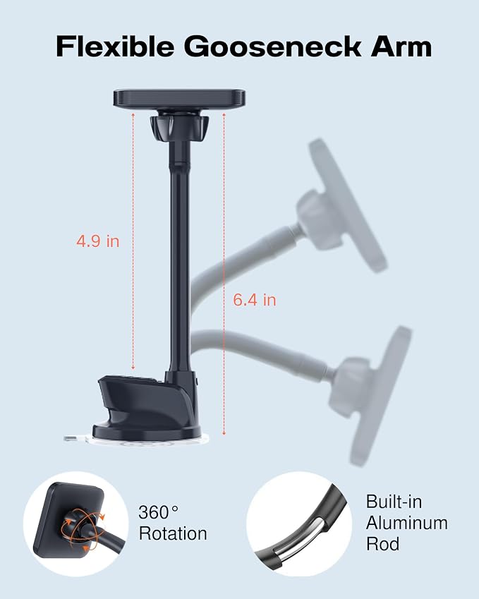 APPS2Car Magnetic Car Phone Holder, Compatible with MagSafe, Magnetic Phone Mount for iPhone 17 16 15 14 13 Series, Universal Magnet Phone Holder for Car