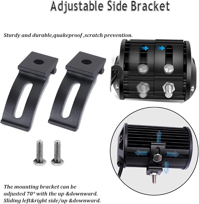 LED Light Bar Mounting Bracket - Mounting Brackets Universal Adjustable Slide Mounted Base for Work Light Bar LED Pod (Pack of 2)