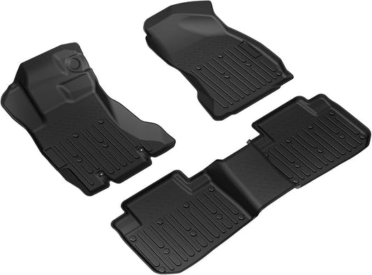 Kiwi Master Floor Mats for 2014-2018 Subaru Forester | Custom Fit All Weather Car Mats, Heavy Duty TPE Floor Liners, Front & Rear 2 Row Set, Black