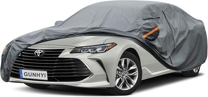 GUNHYI Premium Car Cover Custom Fit Toyota Avalon, 16 Layers Heavy Duty Car Cover Waterproof All Weather with Zipper Door for Sun Rain Snow Dust Uv Protection