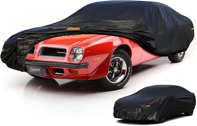 Kayme 10 Layers Coupe Car Cover Waterproof All Weather [See Vehicle Size Chart for Accurate Fit] Heavy Duty Full Exterior Cover for Automobiles Sun Rain Snow UV Protection. Size C6 (See Size Chart)