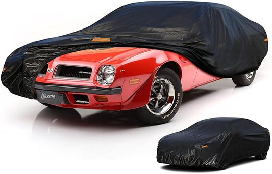 Kayme 10 Layers Coupe Car Cover Waterproof All Weather [See Vehicle Size Chart for Accurate Fit] Heavy Duty Full Exterior Cover for Automobiles Sun Rain Snow UV Protection. Size C6 (See Size Chart)