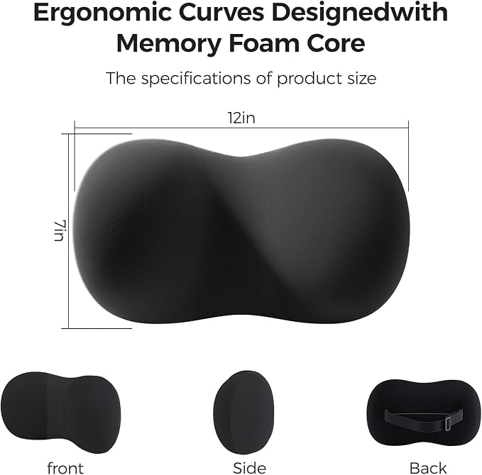 BABUR Car Headrest Pillow, Car Neck Pillow for Pain Relief While Driving | 100% Memory Foam, Ergonomic Neck Support Pillow for Auto, Office Chair, Adjustable Strap, Softness Breathable Removable
