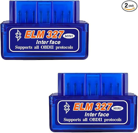 KVAEY 2 PCS OBDII Car Auto Diagnostic Scanner, ELM327 Automotive Bluetooth Scan Tool and Code Reader, Professional Car Bluetooth Engine Fault Code Reader, Universal Car Accessories (2 PCS)