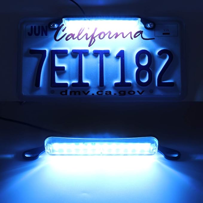 LivTee License Plate Light, Extremely Bright LED License Plate Lights Assembly for Trailer UTV ATV Truck RV Boat, Ice Blue