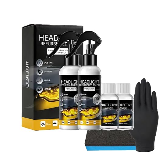 Cleardrive Headlight Restoration Kit, Headlight Restoration Kit, Headlights Cleaner and Restorer Kits, Limpiador De Faros Delanteros De Carro, Polimero Liquido para Restaurar Faros (2 Set)