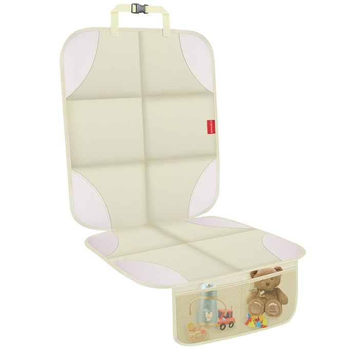 600D Fabric Auto Seat Protector with Thick Padding, Non-Slip Backing, Mesh Storage Pockets, Waterproof Car Seat Covers for SUV, Sedan, Truck