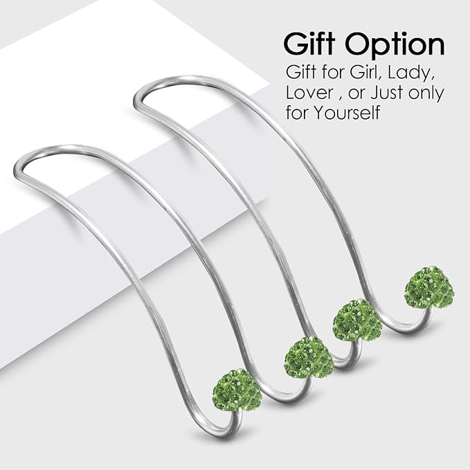 Guoord 【2026 Upgraded】 Auto Hooks Decorations, 2 Pcs Bling Heart-Shaped Purse Hook Hangers, Auto Hooks Car Hangers and Durable Backseat Holder, Storage Universal for SUV Truck Vehicle（Green）