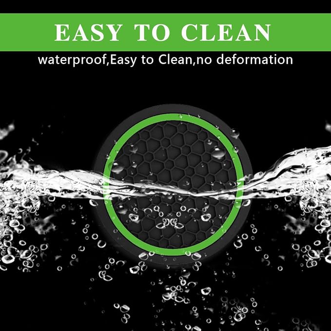 4PCS Car Cup Holder Coasters, Dustproof Automotive Interior Accessories Mat,2.75 Inch Non-Slip Insert Water Bottle Holder Pads, Universal for Vehicles, Trucks, RVs and More (Green)