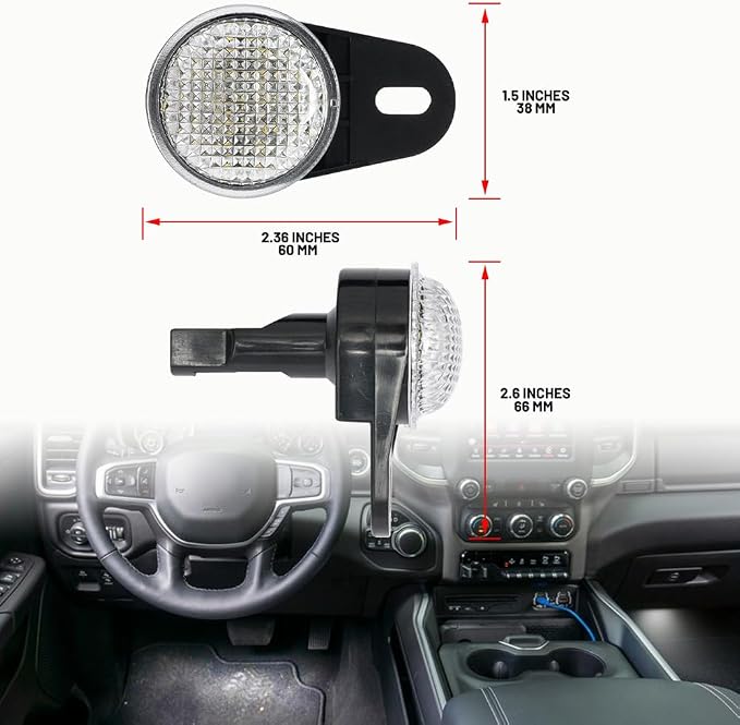 LED Interior Footwell Light Puddle Lights for Jee'p Liberty Wrangler Commander Grand Cherokee LED Under Dashboard Courtesy Floorboard Lamp Assembly 2Pcs