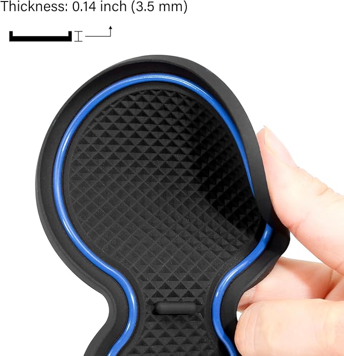for Jetta Accessories 2026 2025 2024-2019 Cup Holder Protector Inserts Liners Mat Pad Anti Dust Coasters Non-Slip Mat Car Interior Decoration (Blue Trim,4pcs/Set)