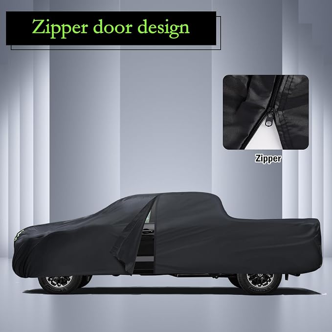 Car Cover Custom Fit for Toyota Tundra 5.5Ft Bed 2000-2025, Waterproof All Weather for Automobiles Full Exterior Cover Rain Sun Snow Protector with Door Zipper