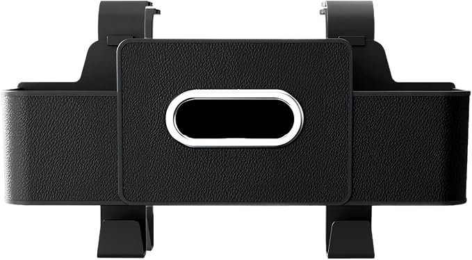 4-in-1 Back Seat Car Organizer, Leather Multifunctional Seat Back Storage with Phone Holder Tissue Box Cup Holders Hooks, Waterproof Hanging Organizer, Universal for Most Cars (Black)