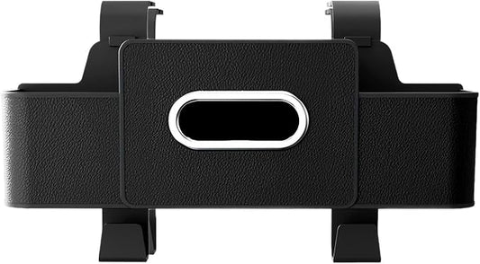 4-in-1 Back Seat Car Organizer, Leather Multifunctional Seat Back Storage with Phone Holder Tissue Box Cup Holders Hooks, Waterproof Hanging Organizer, Universal for Most Cars (Black)