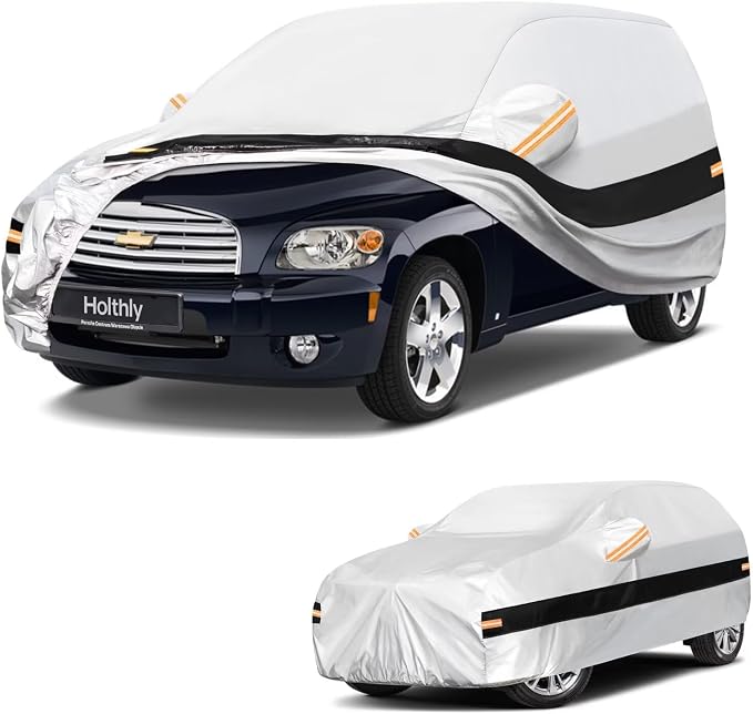 10 Layers SUV Car Cover Custom Fit for Chevrolet HHR (2005-2011), Waterproof All Weather for Automobiles, Outdoor Full Cover Sun Dust Rain Protection with Cotton. Silver