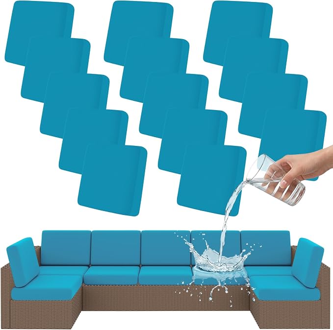 Smiry 14 Pcs Waterproof Patio Cushion Covers, Stretch Outdoor Furniture Covers