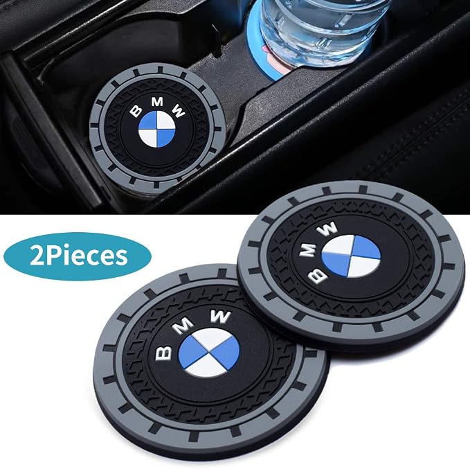 Car Cup Holder Coaster Compatible with BMW 1 3 5 6 Serie X1 X3 X7 X5 X6 Z4 7 M Series, Auto Cup Holder Insert Coaster, 2PCS