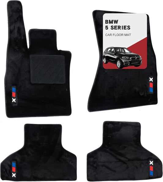 Custom 3D car mats for BMW X5 2014-2018 Wool Carpet Car Mats - Glowing, Anti-Slip, All-Weather Full Coverage with Logo