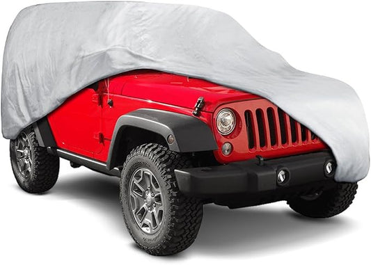 Motor Trend All Season Car Cover for Truck, Car, SUV, Jeep All Weather Heavy Duty Outdoor Indoor 1-Poly Layer Water Proof Car Cover Large Vehicle Cover (Fits up to 185")