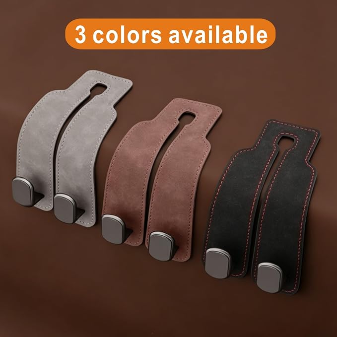 Universal Car Headrest Hooks Heavy Duty Suede Seat Organizer(Black) | Keep your car organized with these heavy-duty suede hooks—the perfect spot for your purse, bags, and daily essentials