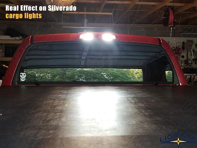 12PCS Super Bright White LED Interior Light Kit Package for Chevrolet Silverado/GMC Sierra 2007 2008 2009 2010 2011 2012 2013 + Cargo Lights + License Plate Lights and Install Tool