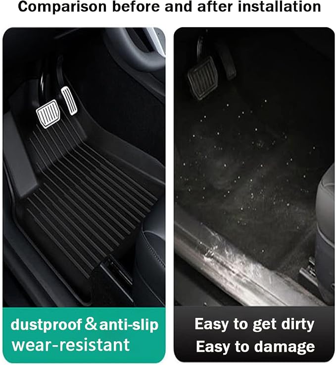Camry Floor Mats Compatible with 2018-2024 Toyota Camry FWD Models, Non Hybrid or AWD Models，All Weather 3D Tech Waterproof Durable Anti-Slip TPE Floor Liners 1st ＆ 2nd Row Custom-fit Set Accessories