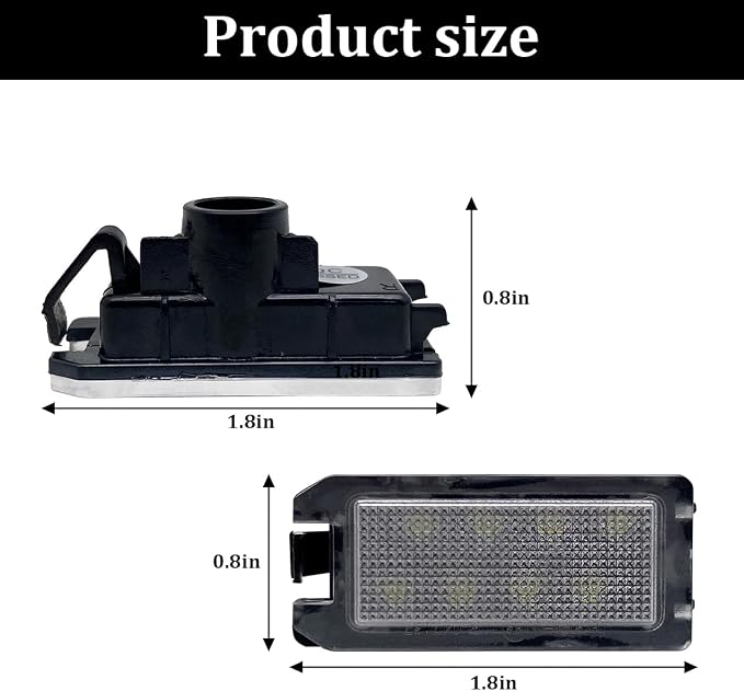 Car LED License Plate Light, 2PCS Bright Vehicle Rear Tag Lamp Assembly, Automotive Exterior License Plate Lights OEM# 68228930AA Replacement, Compatible with Grand Cherokee