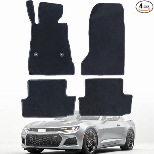 GXARTS Waterproof Car Floor Mats Carpet Full Set Fit for Chevrolet Camaro 2016 2017 2018 2019 2020 2021 2022 2023 2024 | All-Weather Protection,with Anti-Sliding Buckle