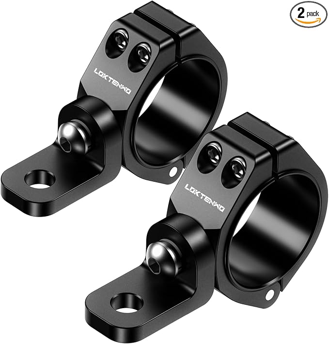 LOKTENWO Thicken Light Bar Mounts Fit 1.5''/1.75''/1.85''/2'' Roll Cage | 2PCS Heavy Duty CNC Aluminum UTV Whip Light Mount 360° Adjustable Light bar Mounting Bracket