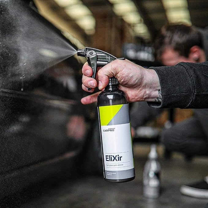 CARPRO Elixir Quick Detailer with Sprayer - Quick Detail Provides a Fast Layer of Depth, Gloss, and Hydrophobic Energy - 500ml (17oz)