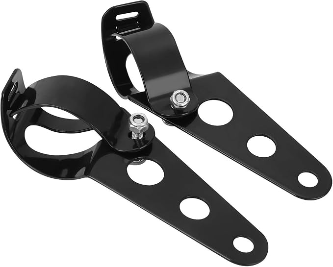 ANKIA Universal 33mm-43mm Metal Motorcycle Modified Headlight Mount Brackets Clamp Fork Ear for Motorcycle Chopper Cafe Racer (Black)